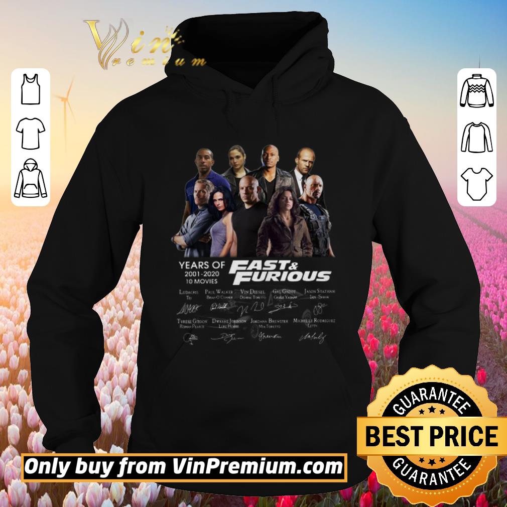 Awesome 19 Years Of Fast And Furious 2001 2020 10 Movies Signature shirt 6 Awesome 19 Years Of Fast And Furious 2001 2020 10 Movies Signature shirt