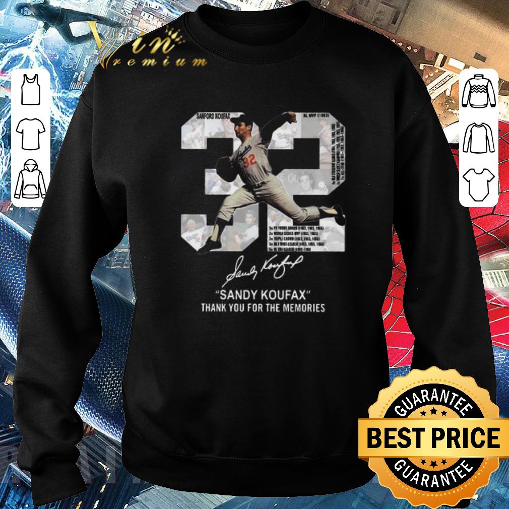 Nice 32 Sandy Koufax Los Angeles Dodgers Signature shirt