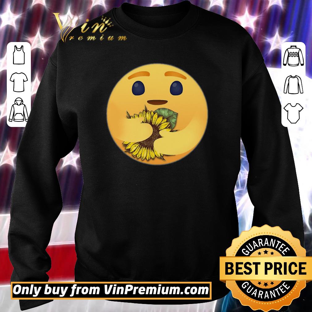 Hot Facebook care emoji hug sunflower shirt
