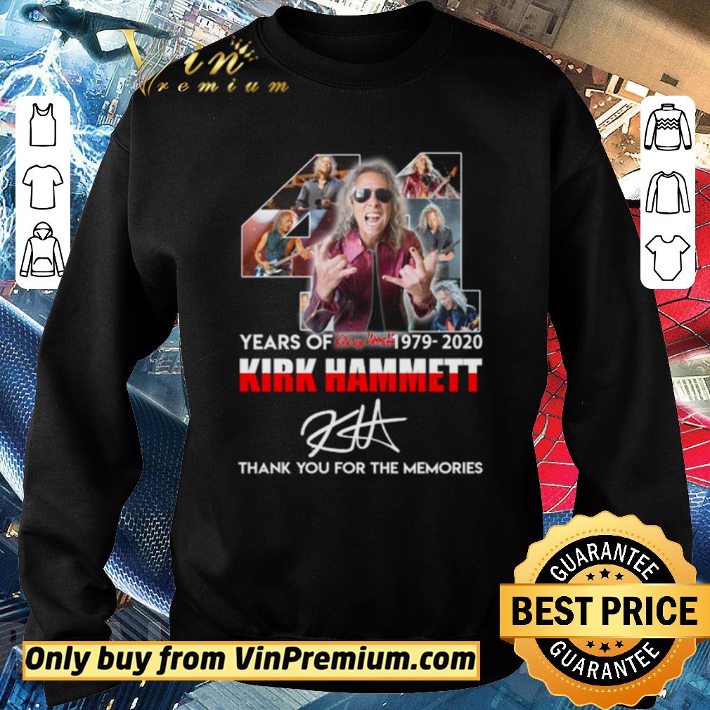 Pretty 44 Years of Kirk Hammett 1979-2020 thank you for memories signature shirt