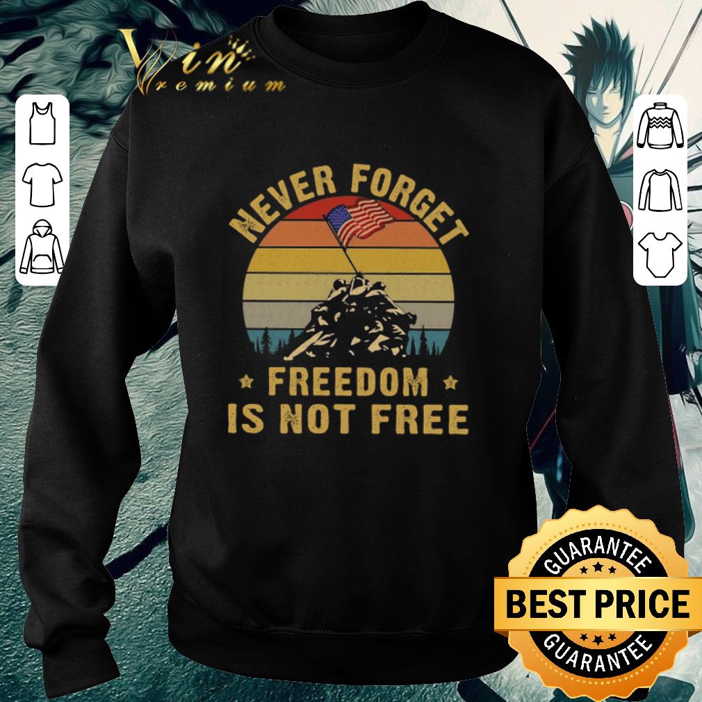 Awesome Never forget freedom is not free vintage American flag shirt