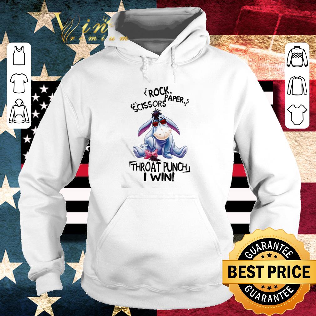 Top Eeyore rock paper scissors throat punch i win shirt
