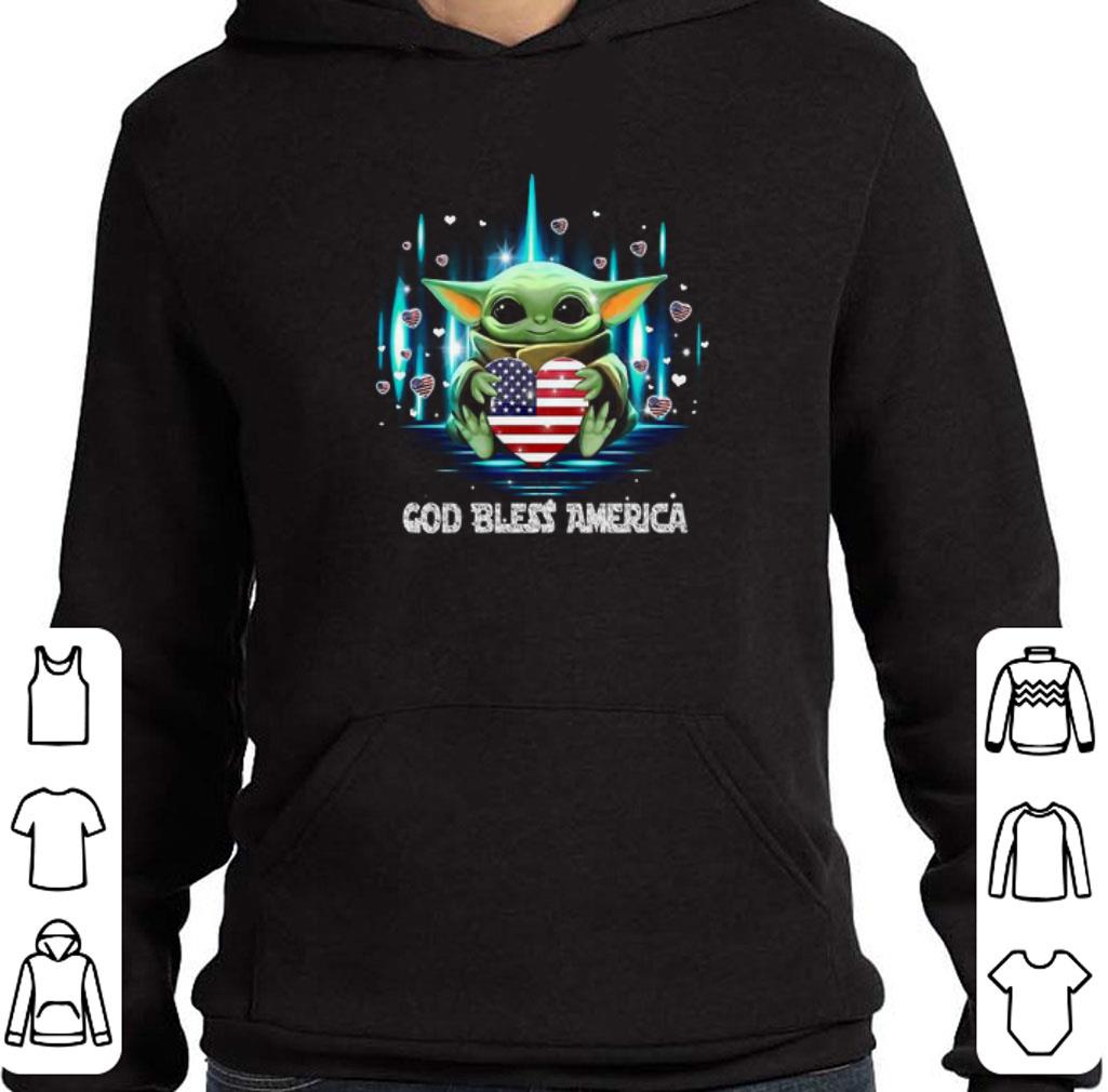Awesome Star Wars Baby Yoda hug God bless America Independence Day shirt