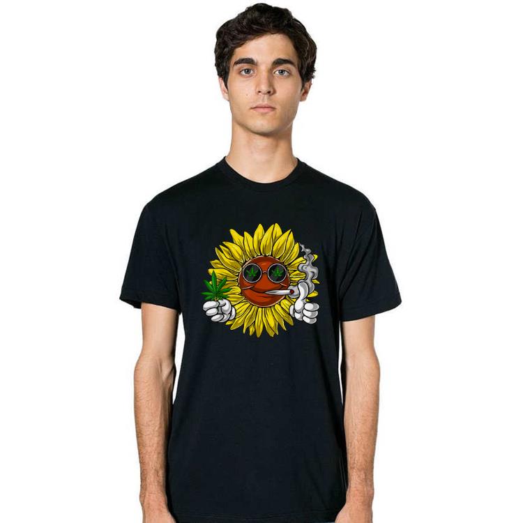 Official Hippie Sunflower Smoking Weed Stoner Cannabis Marijuana Leaf Shirt 2 Official Hippie Sunflower Smoking Weed Stoner Cannabis Marijuana Leaf Shirt 2
