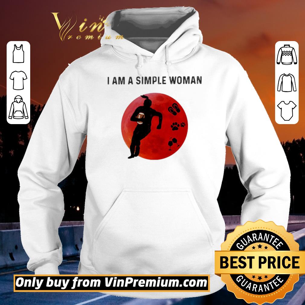 Pretty I am a simple woman Rugby paw wine shirt