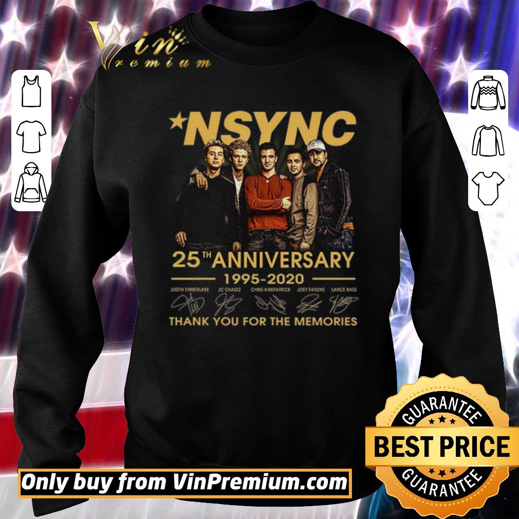 Hot NSYNC 25th Anniversary 1995 2020 Signature Thank You For The Memories shirt