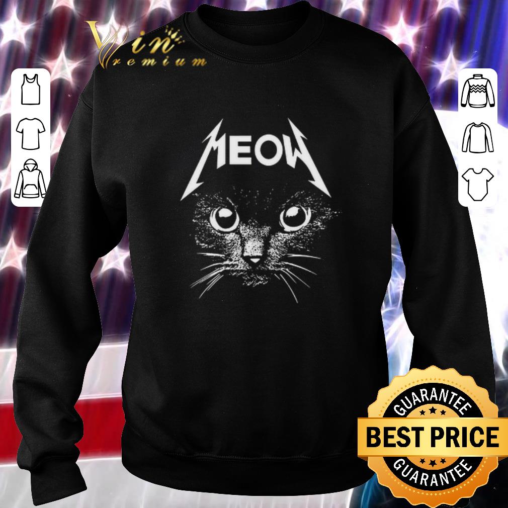Awesome Cat Meow mashup Metallica logo shirt