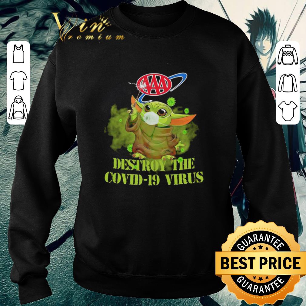 Funny AAA Approved Driving School Baby Yoda destroy the Covid-19 virus shirt