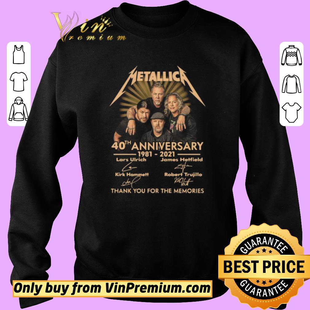 Pretty Metallica 40th anniversary signatures thank you for the memories shirt