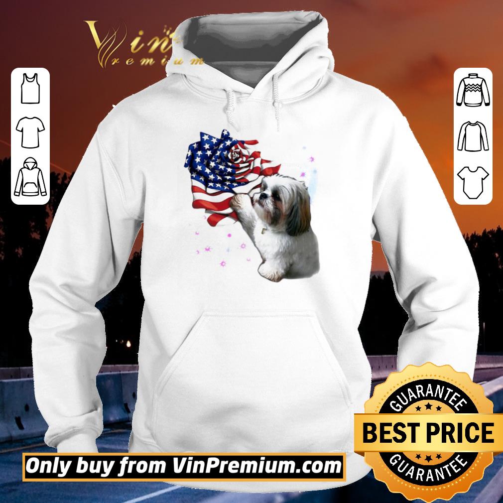 Pretty Shih Tzu American flag rose shirt 6 Pretty Shih Tzu American flag rose shirt