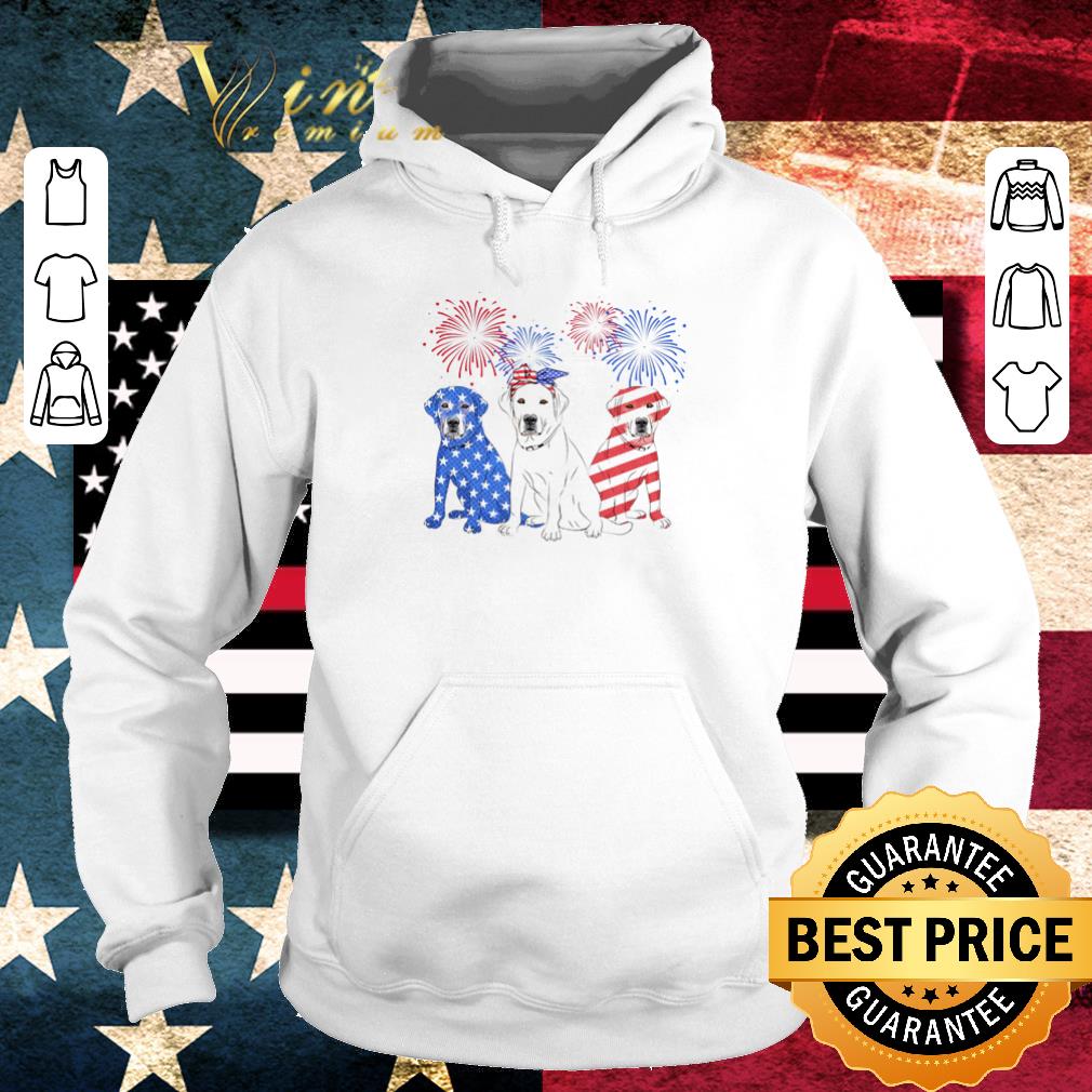 Awesome Firework Labrador Blue White Red American Flag shirt