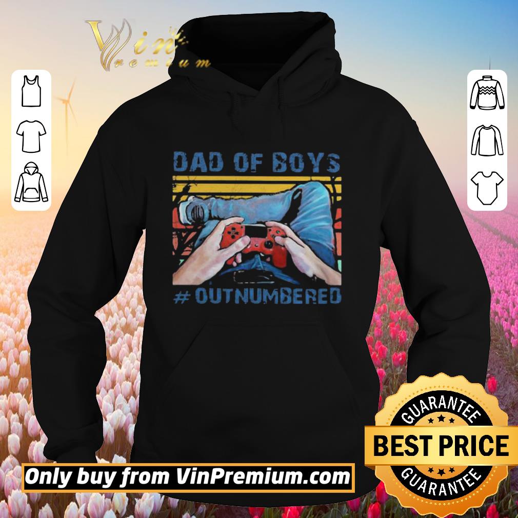 Awesome Gamer dad of boy outnumbered vintage retro shirt