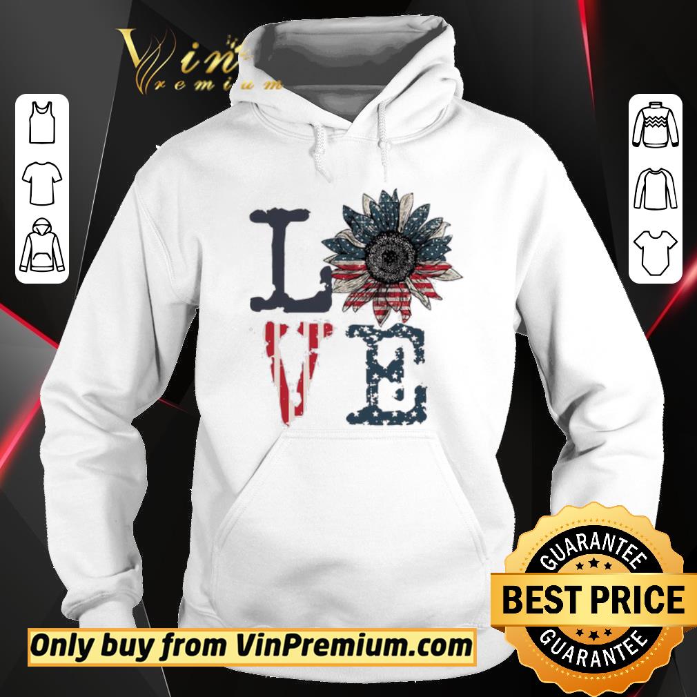 Pretty Sunflower Love American Flag shirt