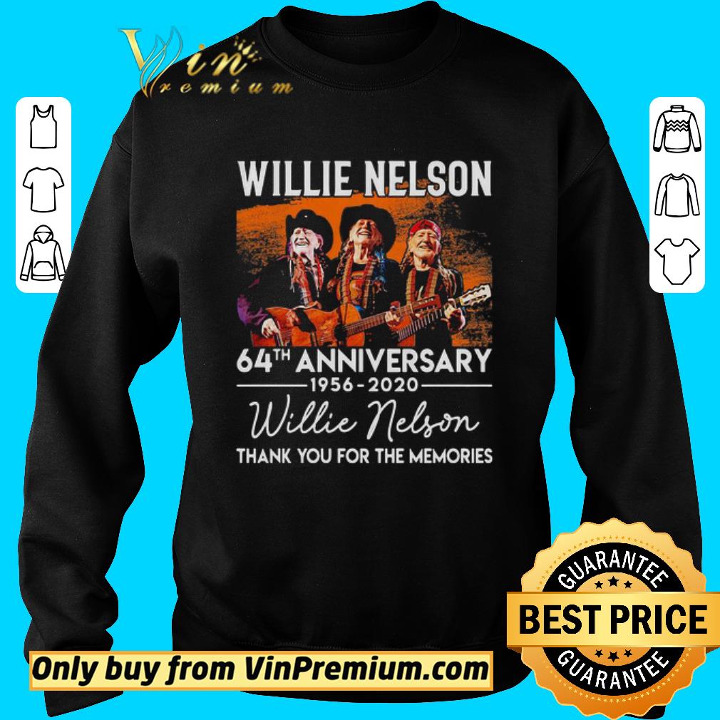 Pretty Willie nelson 64st anniversary 1956 2020 thank you for the memories signatures shirt 2 Pretty Willie nelson 64st anniversary 1956 2020 thank you for the memories signatures shirt