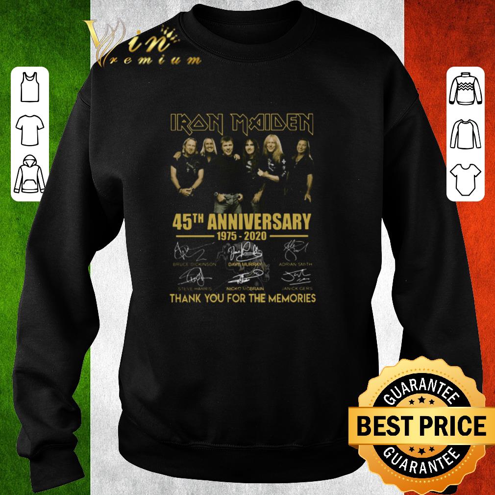 Pretty Iron Maiden 45th anniversary 1975 2020 thank you for the memories signatures shirt