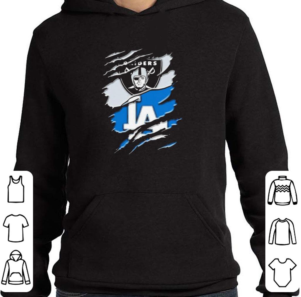 Funny Torn Oakland Raiders And Los Angeles Dodgers Logo shirt 6 Funny Torn Oakland Raiders And Los Angeles Dodgers Logo shirt
