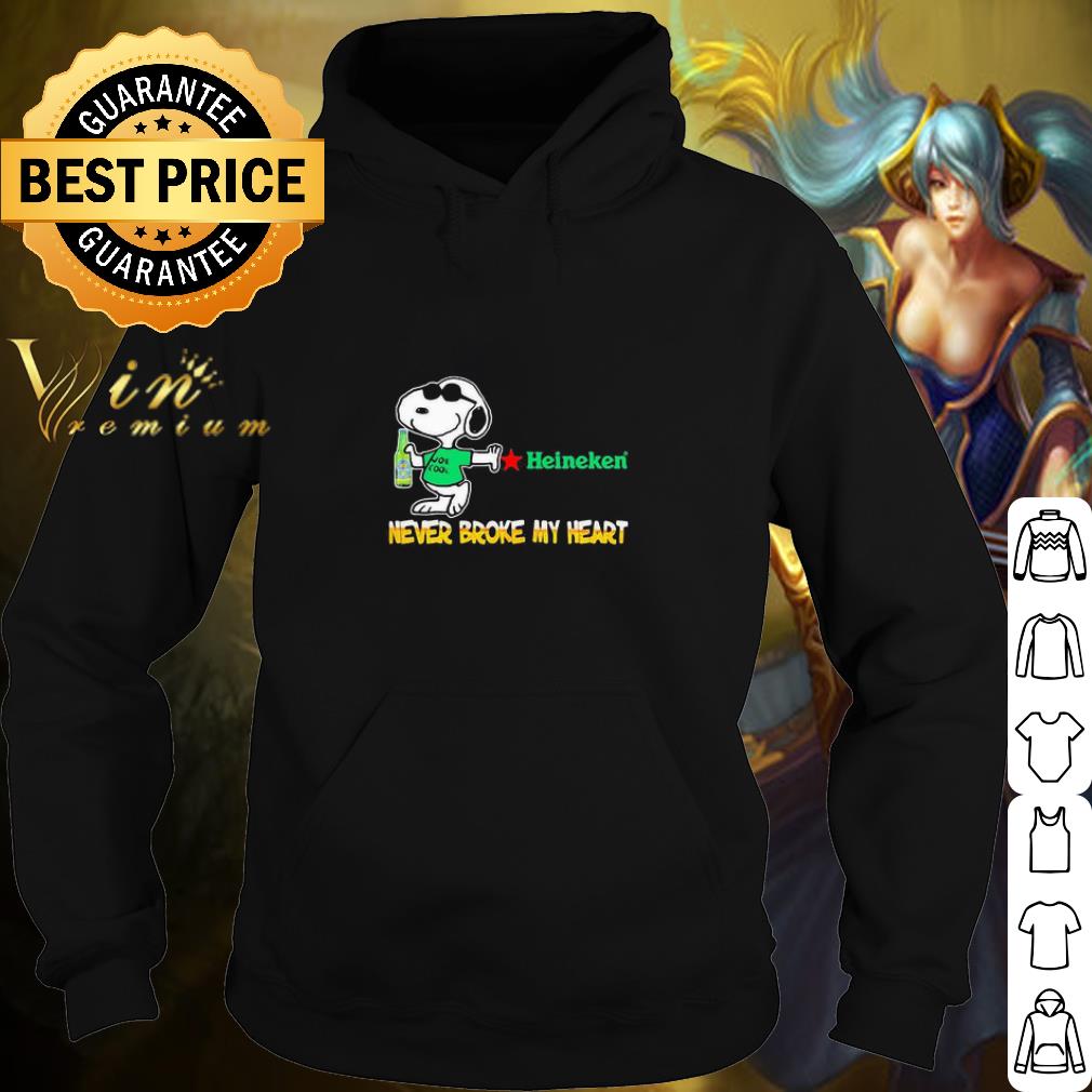 Official Snoopy Hug Heineken Beer Never Broke My Heart shirt