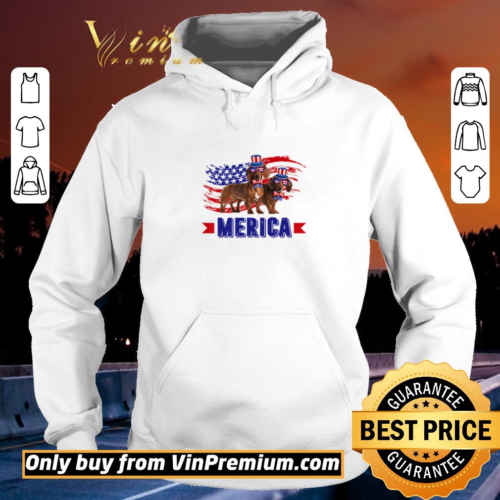 Awesome Dachshund Sunglasses Hat American Flag 4th of July shirt