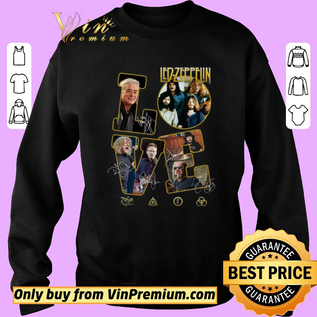 Top Love Led Zeppelin signatures shirt