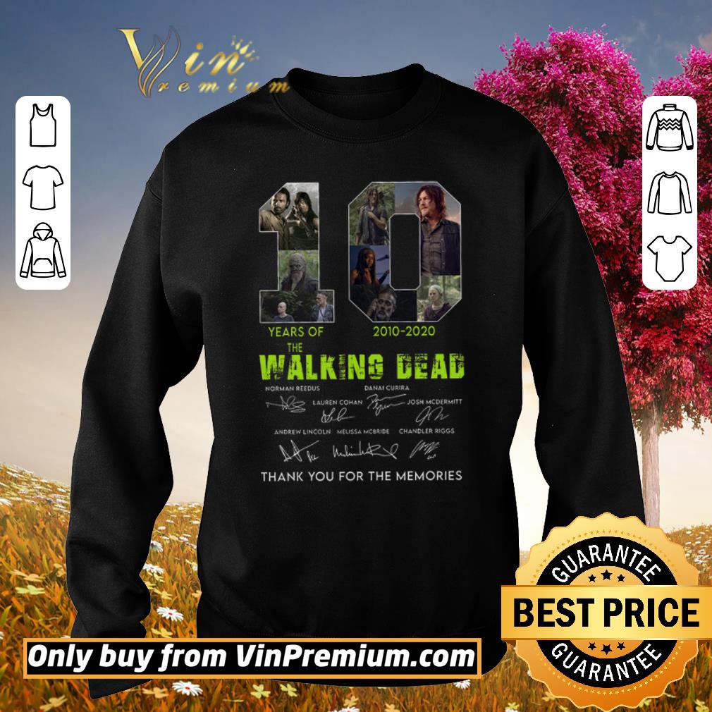 Pretty 10 Years Of The Walking Dead 2010 2010 Signature Thank You For The Memories shirt 6 Pretty 10 Years Of The Walking Dead 2010 2010 Signature Thank You For The Memories shirt