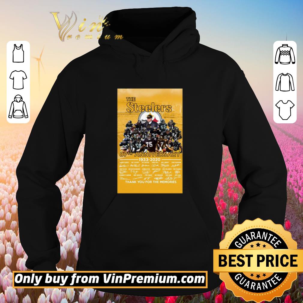 Hot The pittsburgh steelers 87th anniversary 1933 2020 thank you for the memories signatures shirt