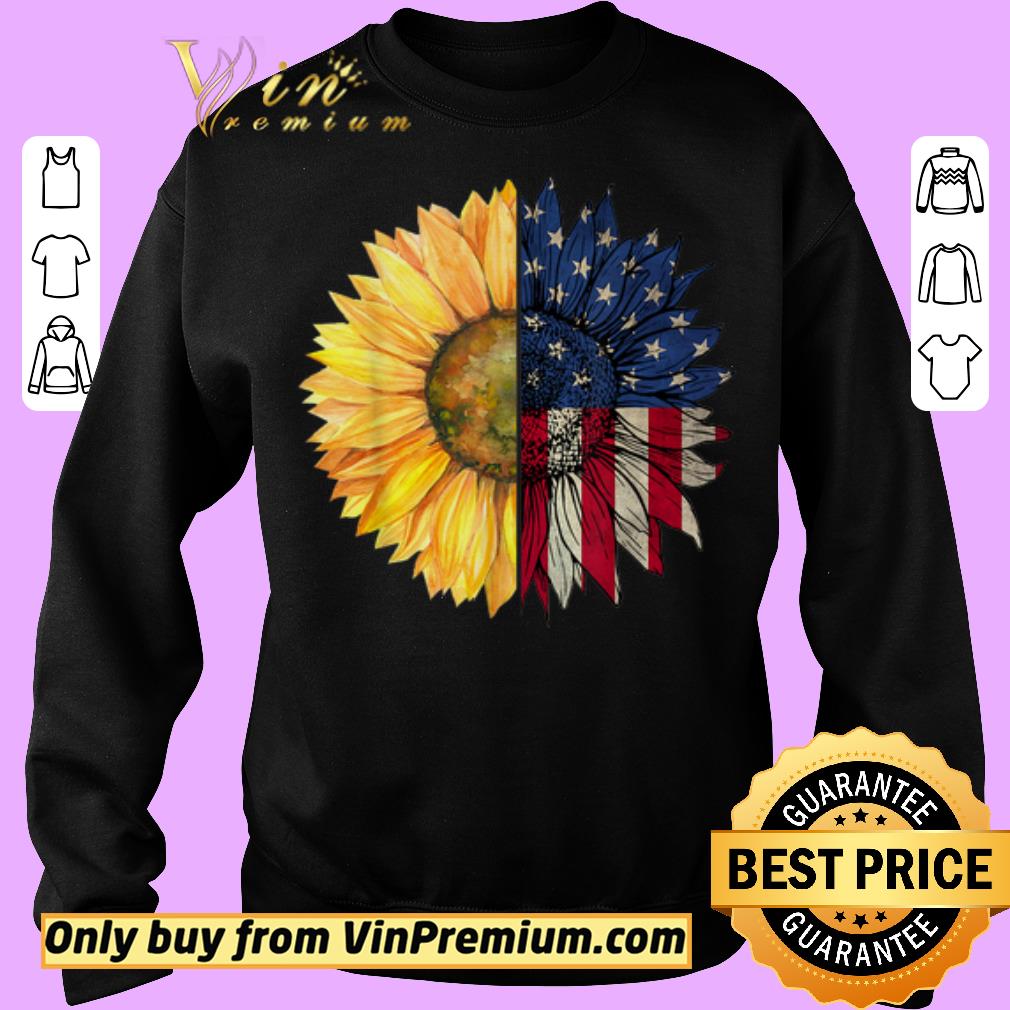 Pretty Independence Day Sunflower American USA Flag 4th Of July shirt
