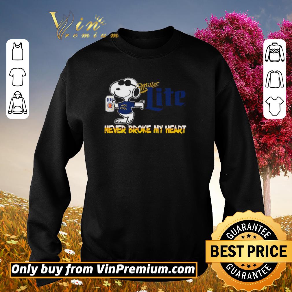 Nice Snoopy Miller Lite broke my heart shirt