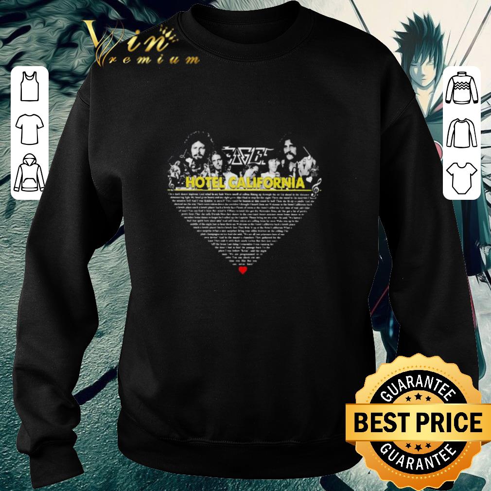 Awesome Eagles Band Hotel California Heart Lyrics shirt