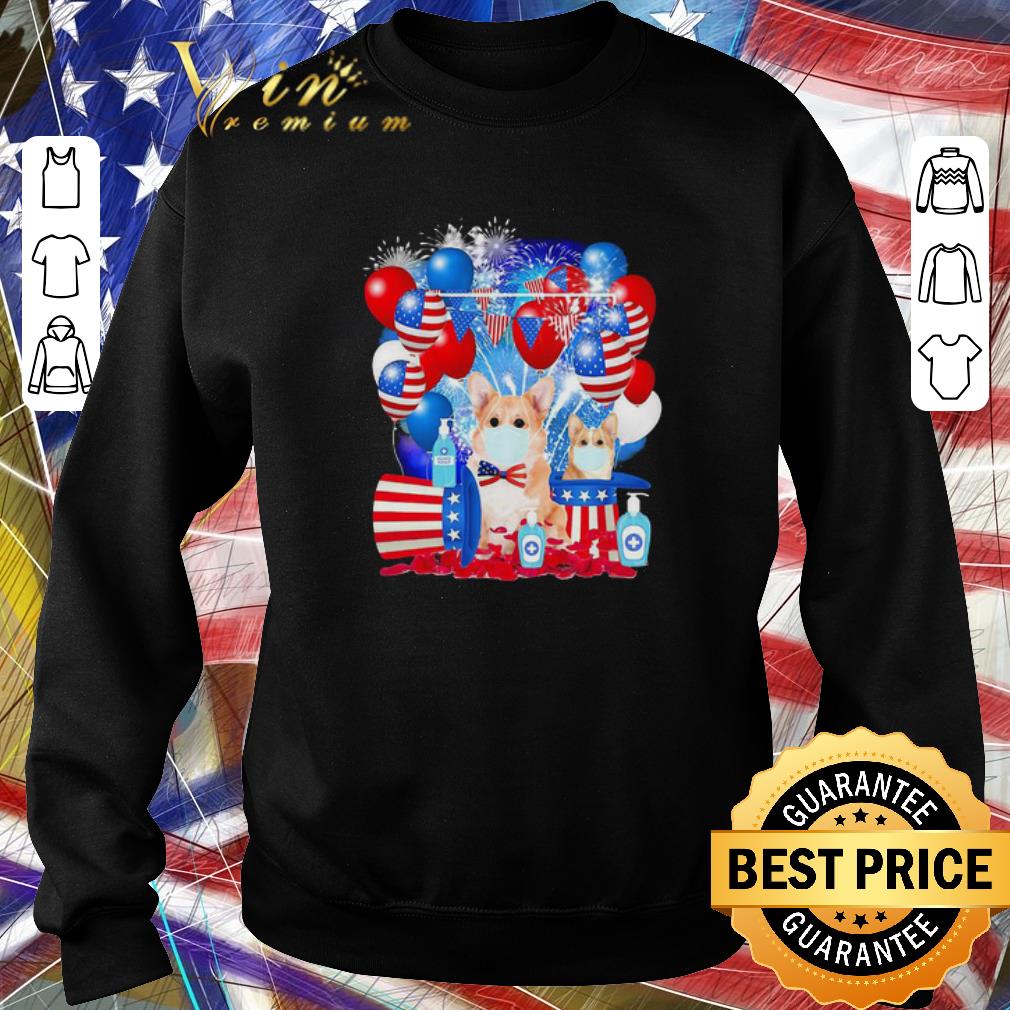 Nice Corgi Happy Independence Day Firework Balloon American Flag.png