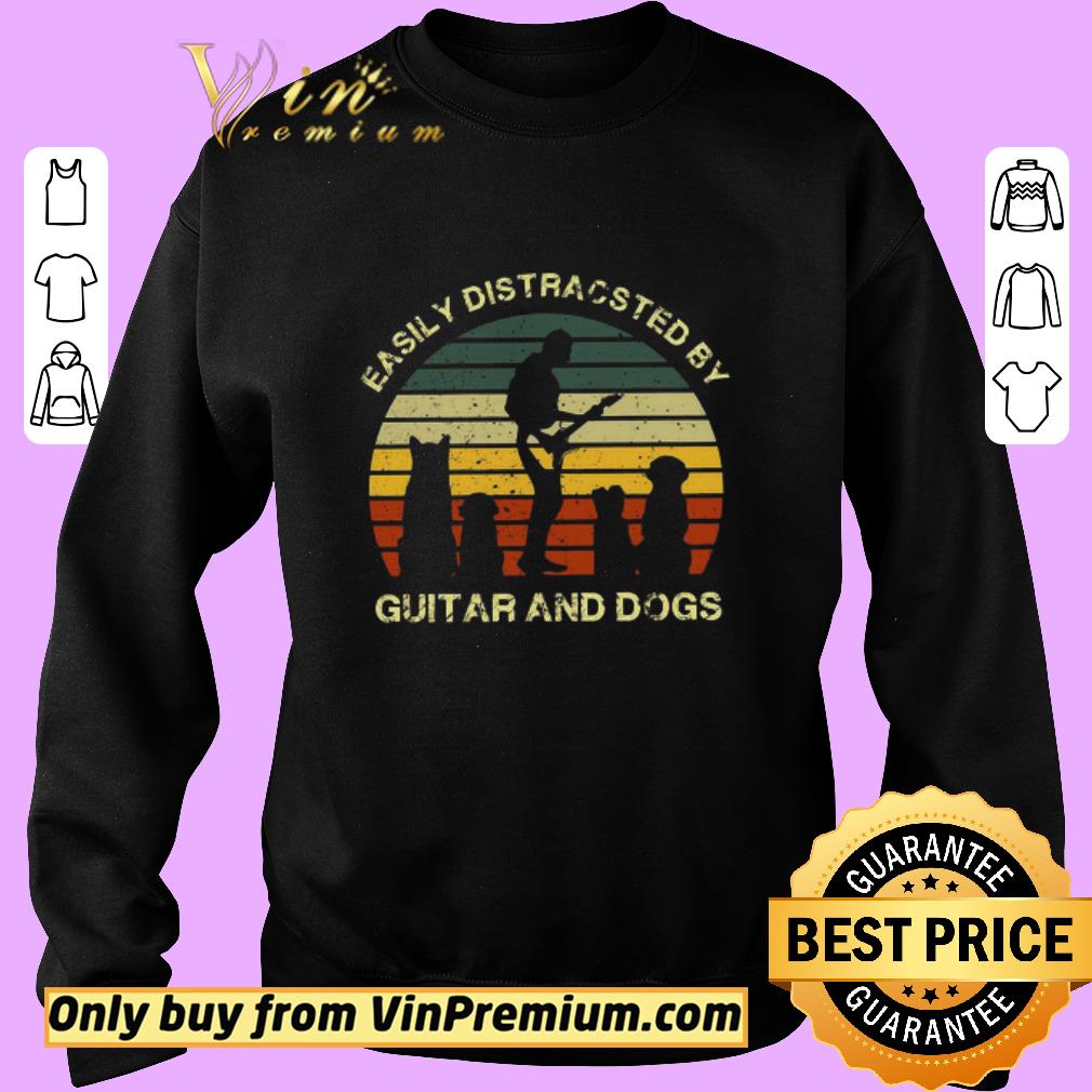 Pretty Easiol y distracted by guitar and dogs vintage shirt