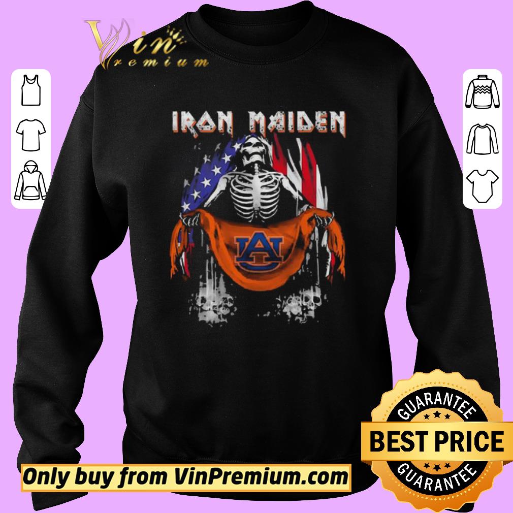 Original Skeleton Iron Maiden Auburn logo American flag independence day shirt