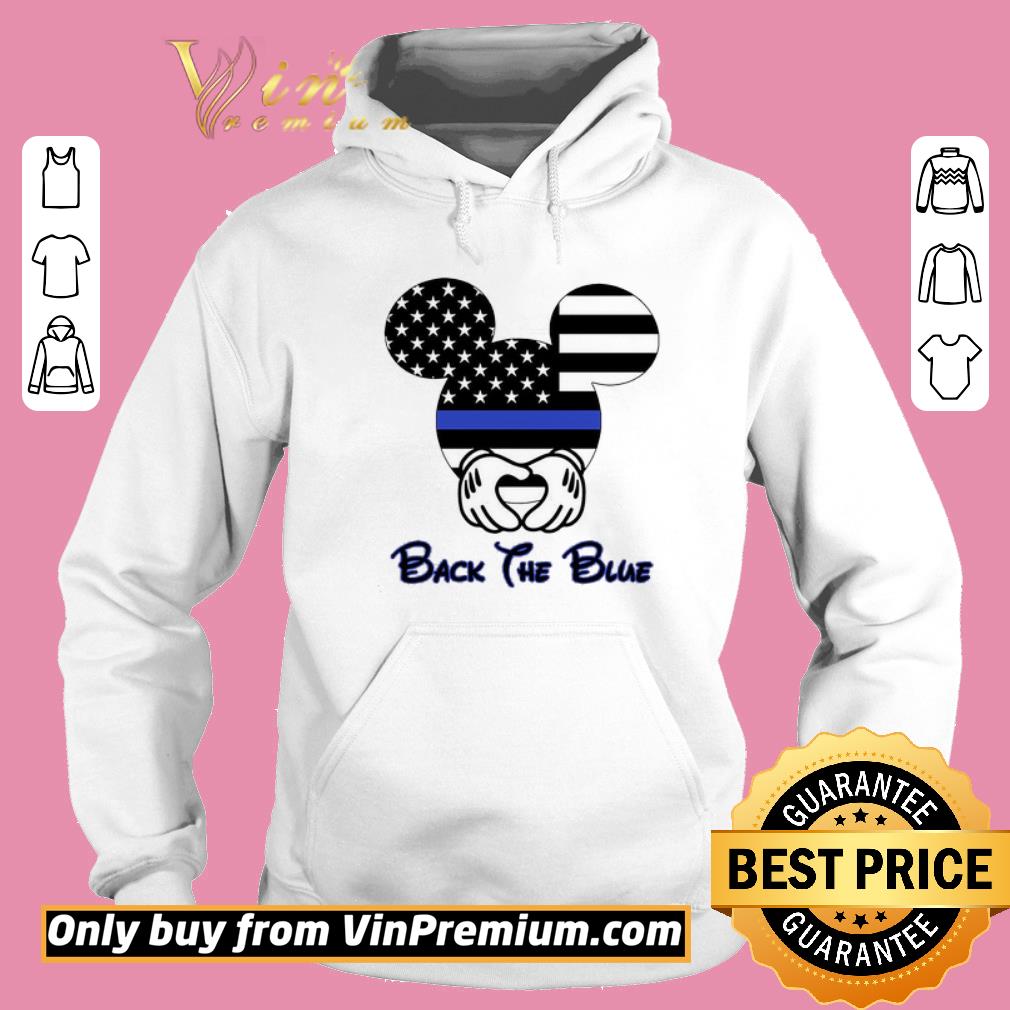 Hot Mickey Mouse American Flag Heart Back The Blue shirt