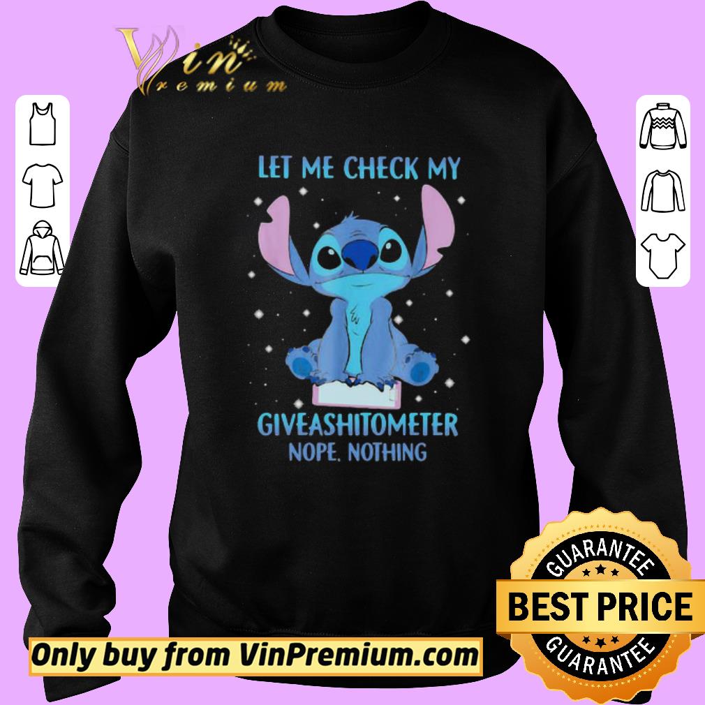 Pretty Stitch let me check my giveashitometer nope nothing shirt 2 Pretty Stitch let me check my giveashitometer nope nothing shirt