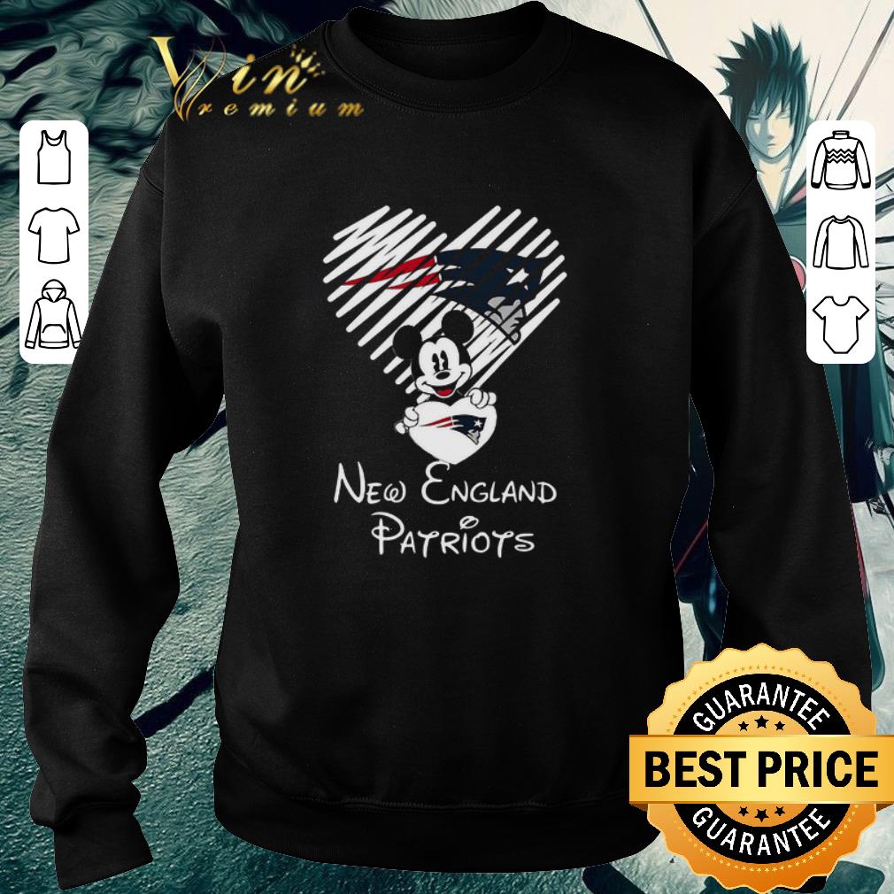 Top Love Mickey Mouse and New England Patriots Logo shirt