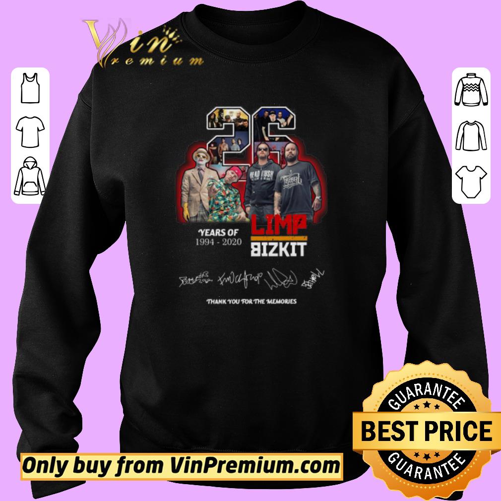 Pretty 26 years of 1994 2020 Limp Bizkit thank you for the memories shirt