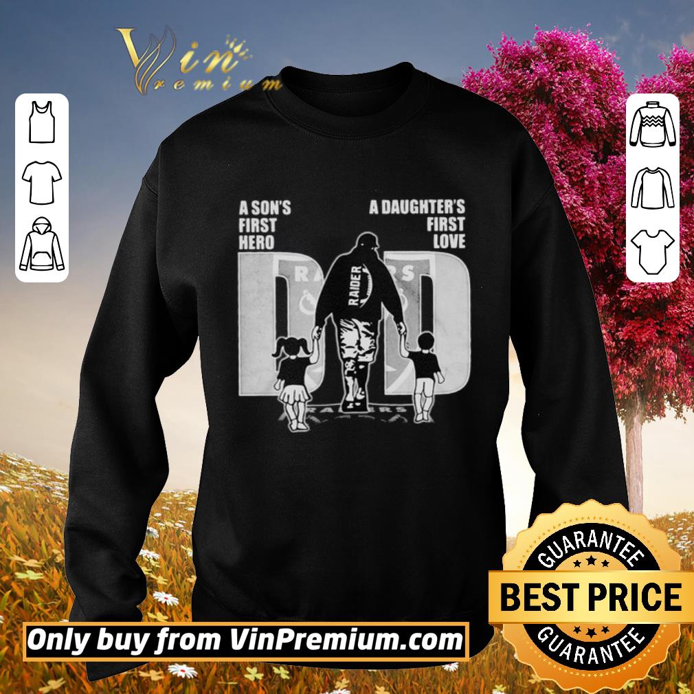 Pretty A son’s first hero a daughter’s first love dad las vegas raiders football happy father’s day shirt 6 Pretty A son’s first hero a daughter’s first love dad las vegas raiders football happy father’s day shirt