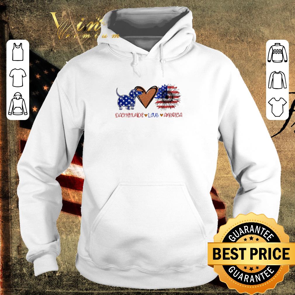 Funny Dachshunds love America sunflower 4th of july shirt