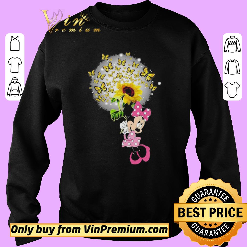 Pretty Disney minnie mouse holding sunflower butterflies shirt