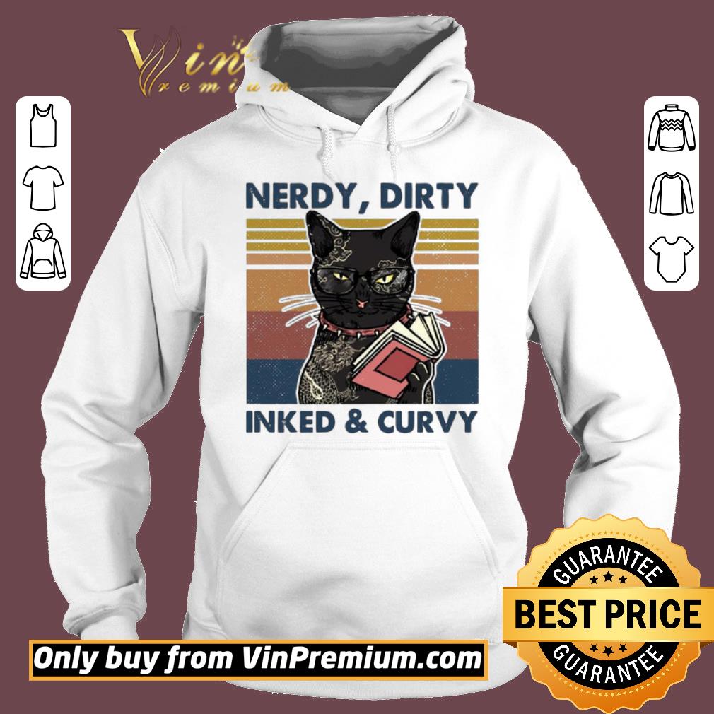 Awesome Cat tattoo Nerdy dirty inked and curvy vintage shirt