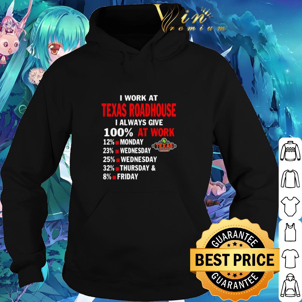 Pretty I Work At Texas Roadhouse I Always Give 100% At Work shirt