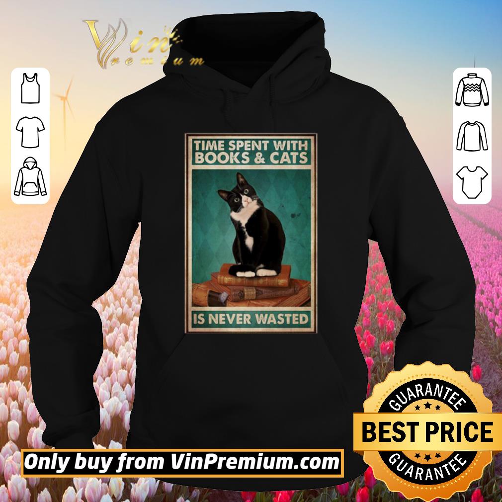 Hot Time Spent With Books And Cats Is Never Wasted shirt