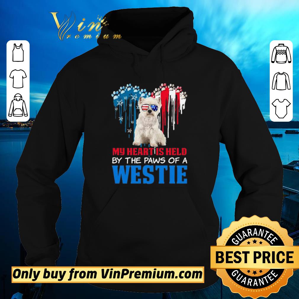 Pretty Heart Paw America My Heart Is Held By The Paws Of A Toy Westie shirt