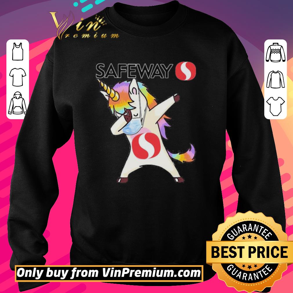 Hot Unicorn mask dabbing safeway logo shirt