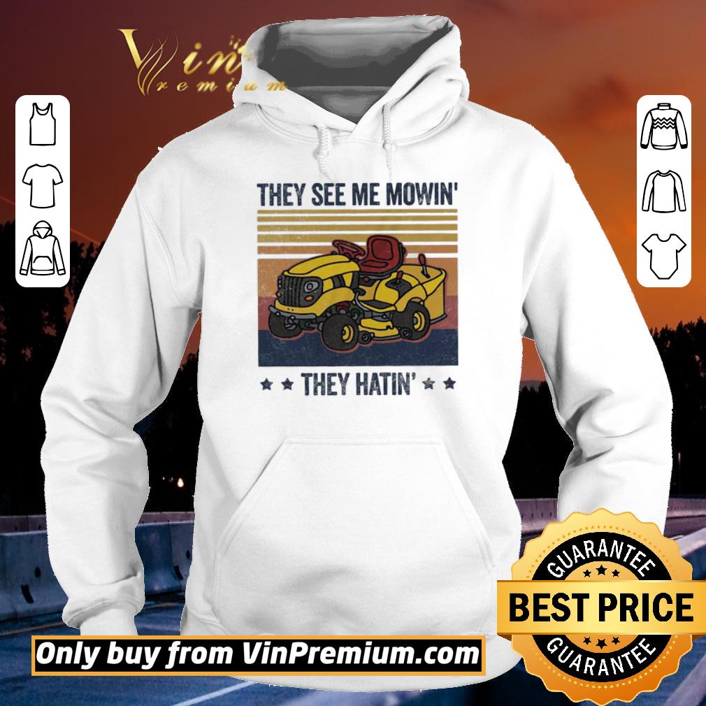 Awesome Farmer they see me mowin they hatin stars vintage retro shirt