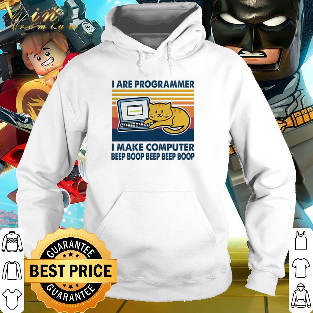 Cool Cat I Are Programmer I Make Computer Beep Boop Vintage shirt