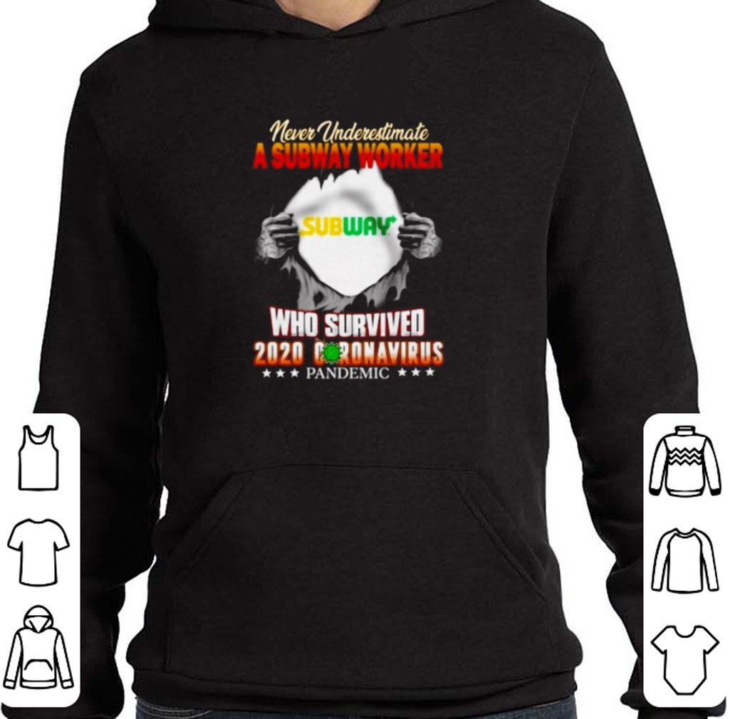 Awesome Never underestimate a Subway worker who survived 2020 Coronavirus shirt