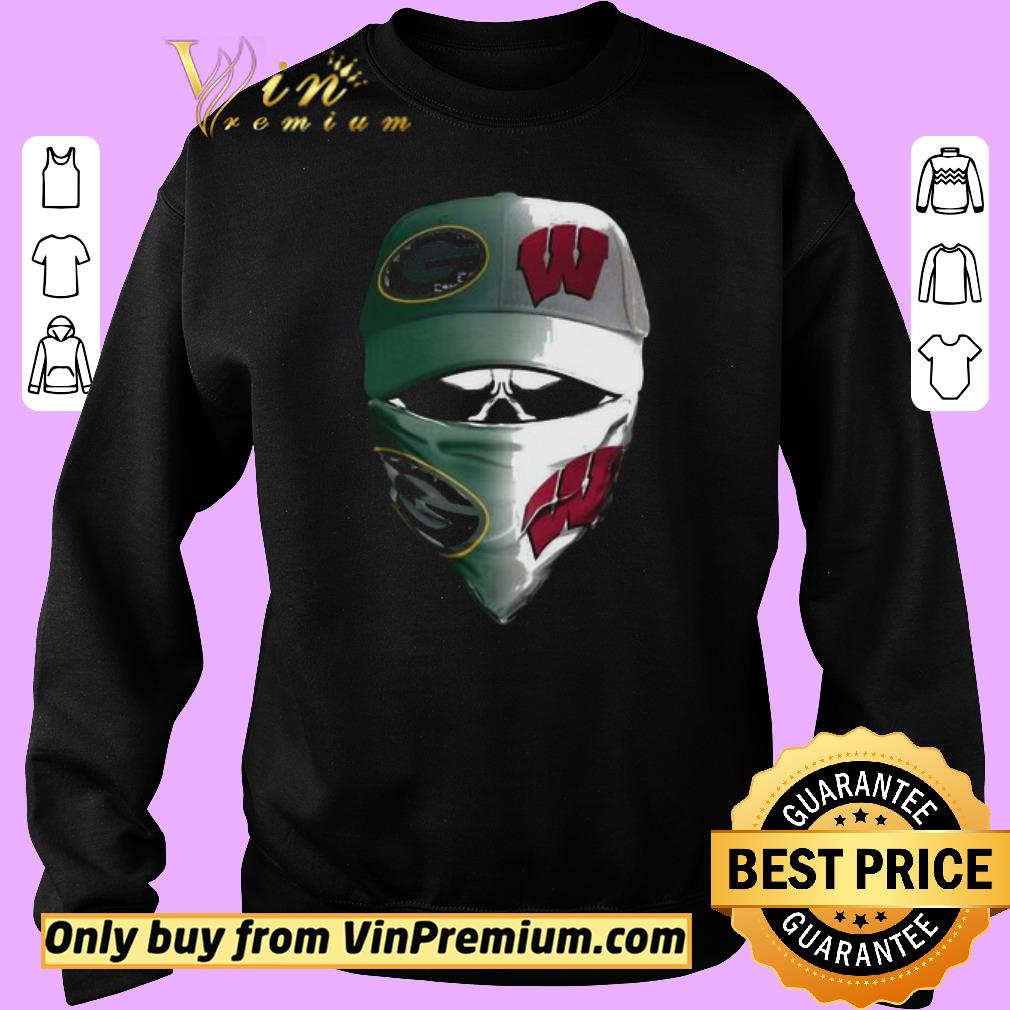 Awesome Skull mask green bay packers and wisconsin badgers shirt 6 Awesome Skull mask green bay packers and wisconsin badgers shirt