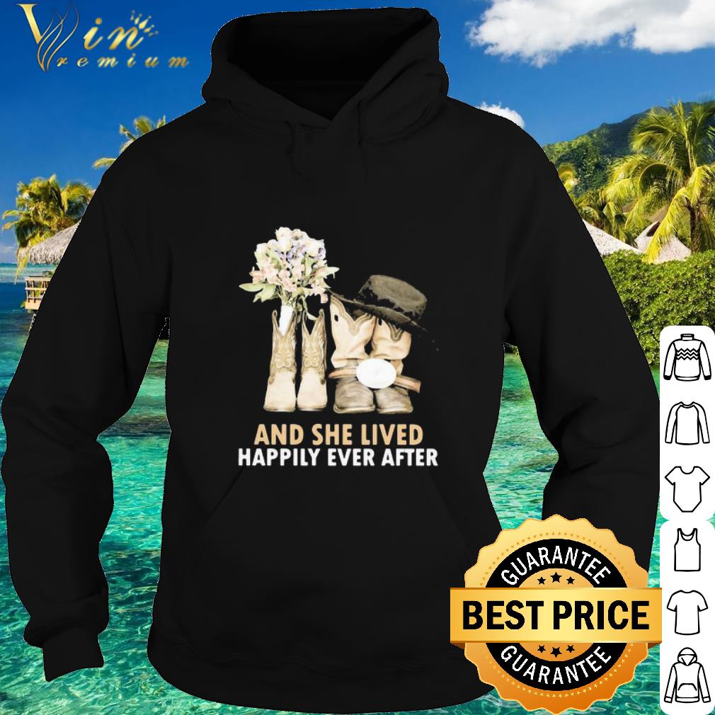 Cool And She Lived Happily Ever After Boots Flower shirt 6 Cool And She Lived Happily Ever After Boots Flower shirt