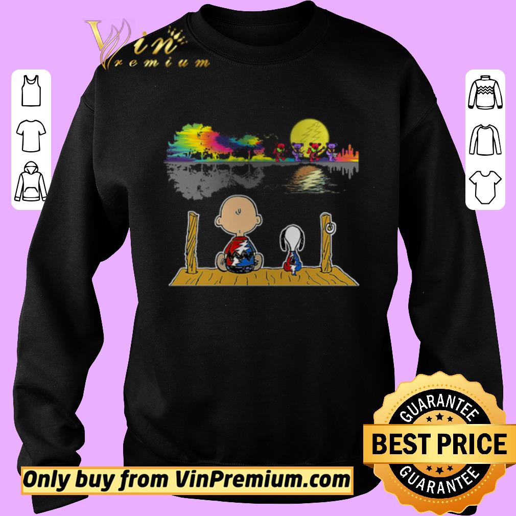 Hot Snoopy And Charlie Brown Hippie Grateful Bear Dancing Guitar shirt