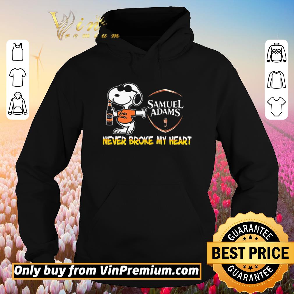 Pretty Snoopy samuel adams beer never broke my heart shirt